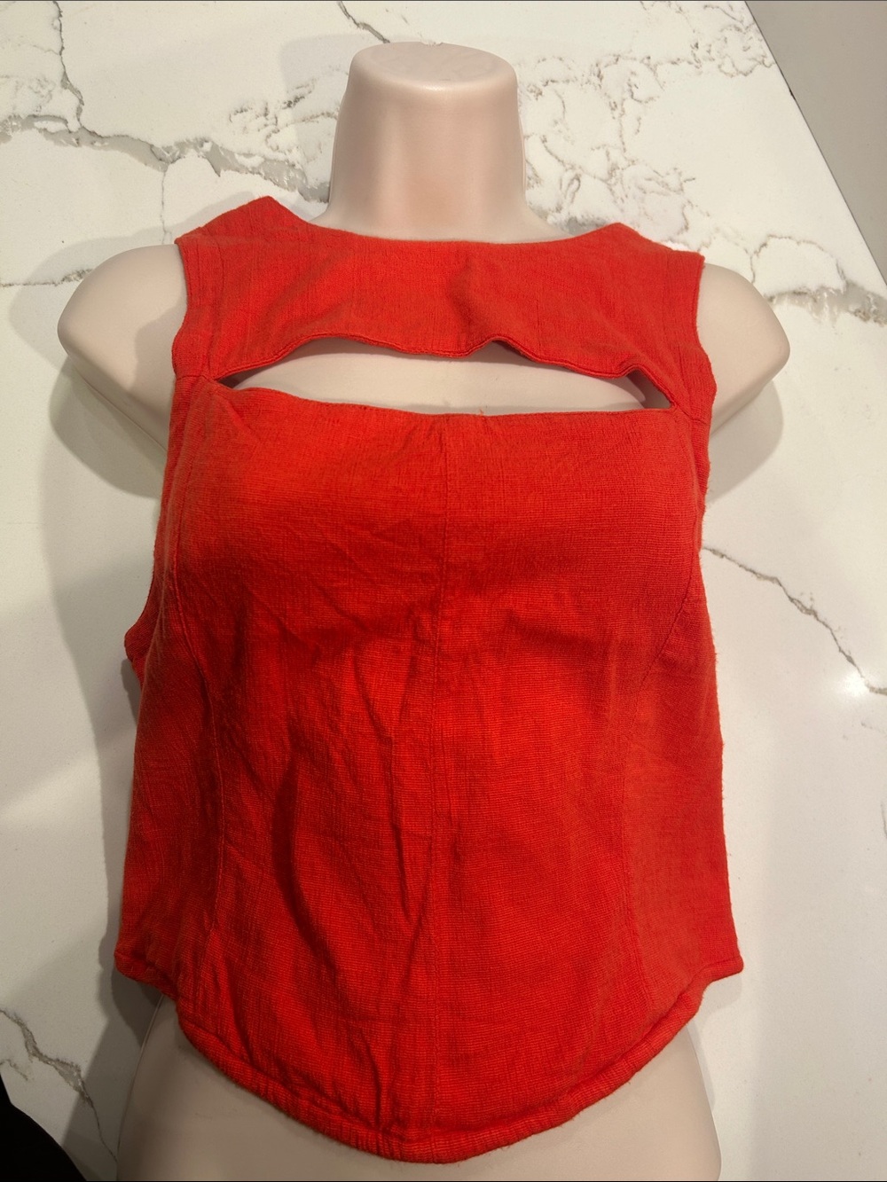Free People Red Cutout Tank Top